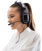 Woman wearing a headset providing customer support