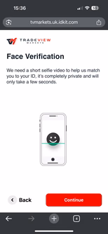 Selfie verification screen with oval frame